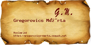 Gregorovics Márta névjegykártya
